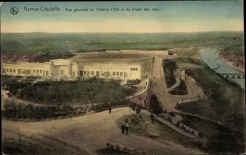 Ak Namur Wallonien, Citadelle, Vue generale du Theatre d'Ete et du Stade des Jeux