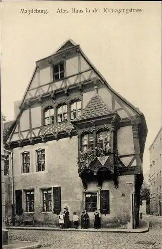 Ak Magdeburg an der Elbe, Altes Haus in der Kreuzgangstraße