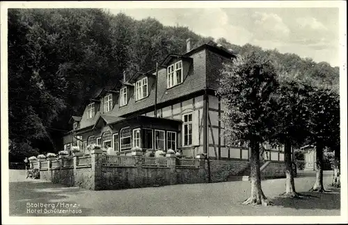Ak Stolberg Südharz, Hotel Schützenhaus, Max Fricke, Fachwerkhaus