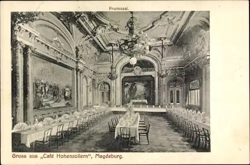 Ak Magdeburg an der Elbe, Café Hohenzollern, Prunksaal