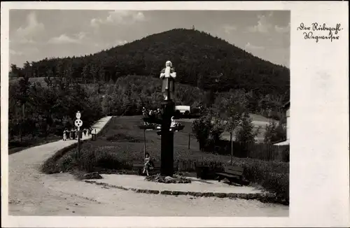 Ak Waltersdorf Großschönau in der Oberlausitz, Rübezahl Wegweiser