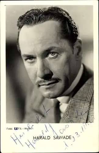 Ak Schauspieler Harald Sawade, Portrait, Autogramm