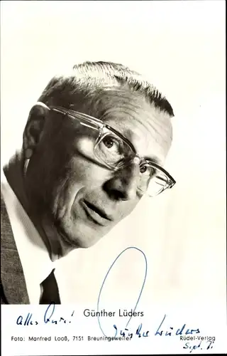 Ak Schauspieler Günter Lüders, Portrait, Autogramm