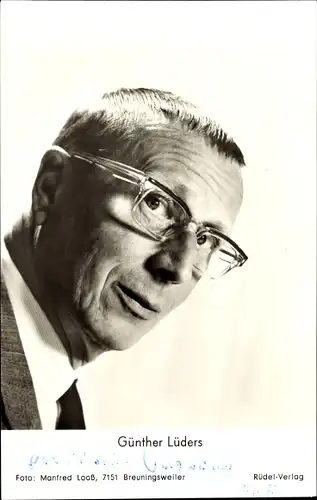 Ak Schauspieler Günter Lüders, Portrait, Autogramm