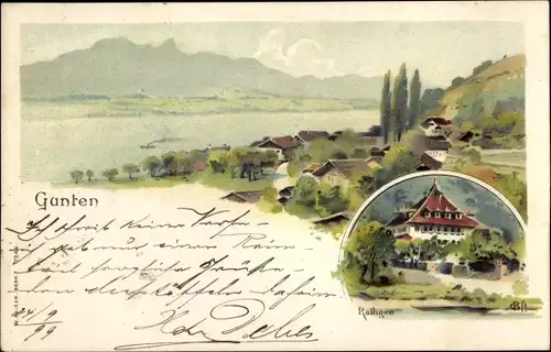 Künstler Litho Gunten am Thunersee Kanton Bern, Ralligen, Ort, Umgebung