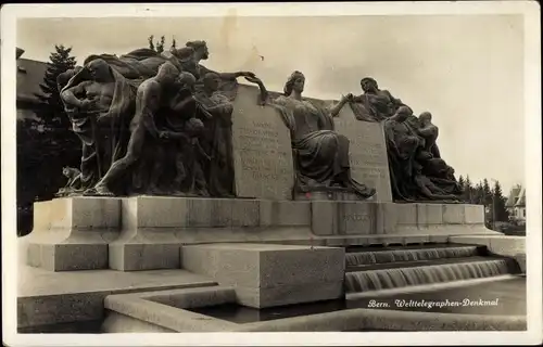 Ak Bern Stadt Schweiz, Welttelegrafen-Denkmal