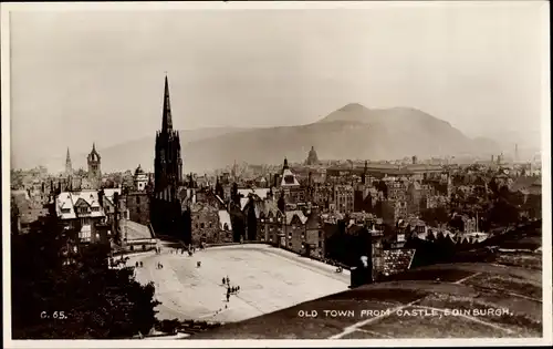 Ak Edinburgh Schottland, Old Town from Castle