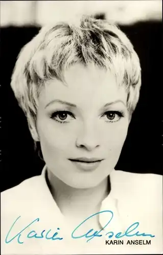 Ak Schauspielerin Karin Anselm, Portrait, Autogramm