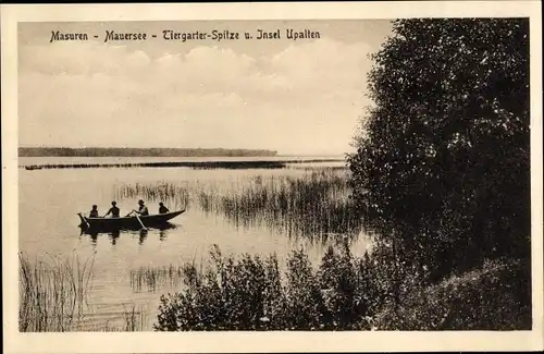 Ak Upalty Upalten Mazury Masuren Ostpreußen, Mauersee, Tiergarter Spitze