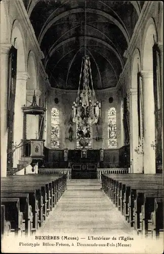 Ak Buxières sous les Côtes Meuse, Interieur de l'Eglise