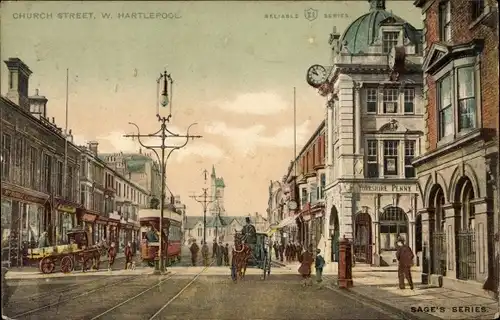 Ak Hartlepool Durham England, Church Street