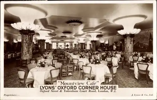 Ak London City England, Mountview Cafe, Lyons' Oxford Corner House