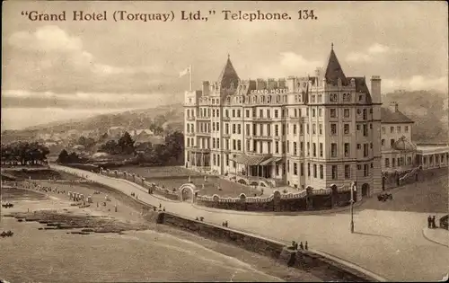 Ak Torquay Devon England, Grand Hotel