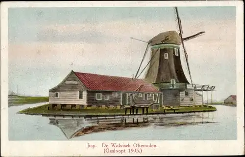 Ak Jisp Wormerland Nordholland Niederlande, De Walvisch Oliemolen