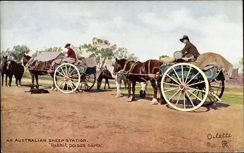 Ak Australien, An Australian Sheep Station, Rabbit poison carts