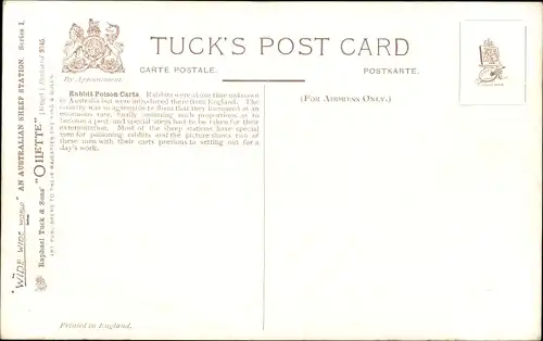 Ak Australien, An Australian Sheep Station, Rabbit poison carts