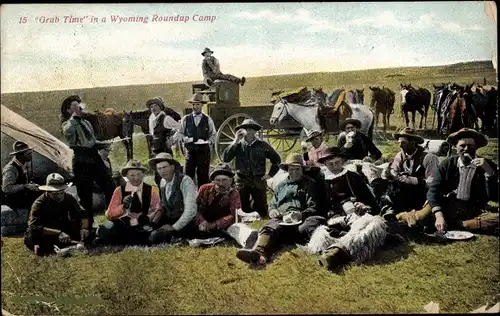 Ak Wyoming USA, Grub Time in a Wyoming Roundup Camp