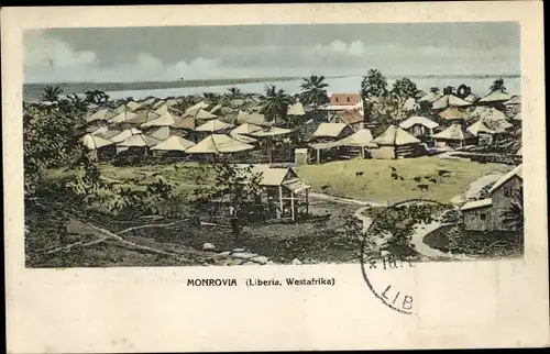 Ak Monrovia Liberia, Gesamtansicht