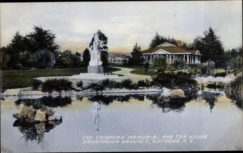 Ak Rotorua Neuseeland, The Troopers' Memorial and Tea House, Sanatorium Grounds