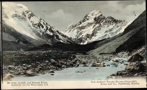 Ak Neuseeland, Mt. Cook, Hooker River