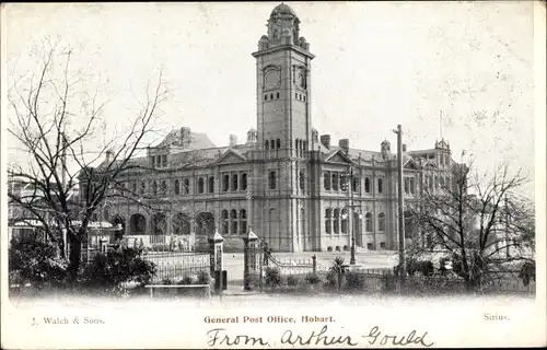 Ak Hobart Tasmanien Australien, General Post Office