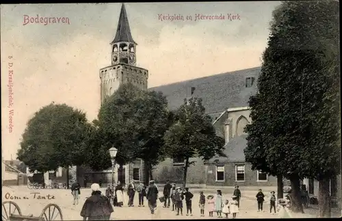 Ak Bodegraven Südholland, Kerkplein en Hervormde Kerk