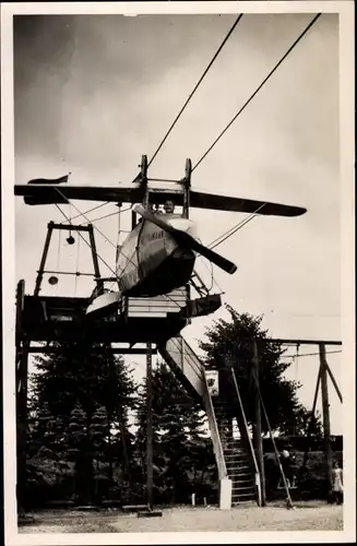 Ak Haastrecht Südholland, Cafe-Restaurant-Speeltuin De Kleine Betuwe, Flugzeug