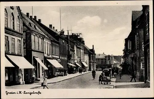 Ak Gnoien in Mecklenburg, Langestraße, Kinderwagen, Handlung Siechen