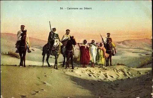 Ak Caravane au Desert, Maghreb, Pferde, Wüste