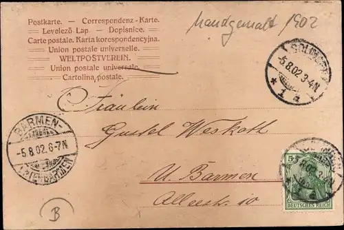 Handgemalt Ak Partie im Dorf, Winterszene, Wohnhaus