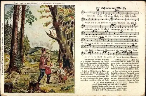 Lied Ak Vogel, Wilhelm, Lattermann, G., Dr Schwamma Marsch, Pilzsucher