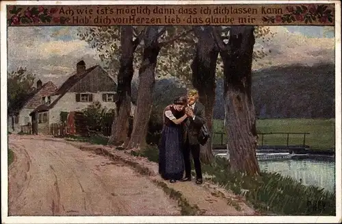 Lied Künstler Ak Hey, Paul, Volksliedkarte Nr 72, Ach wie ist's möglich dann