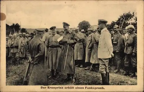 Ak Kronprinz Wilhelm erhält einen Funkspruch