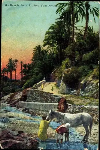Ak Dans le Sud, Au Bord d'une Riviere