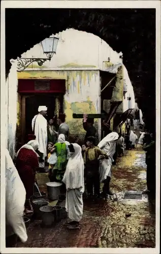 Ak Algier Alger Algerien, Casbah-Fontaine de la rue N'Fissah