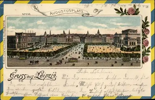 Passepartout Litho Leipzig in Sachsen, Blick auf den Augustusplatz