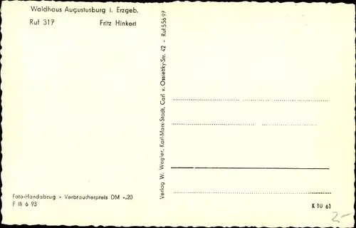 Ak Augustusburg Erzgebirge, Waldhaus