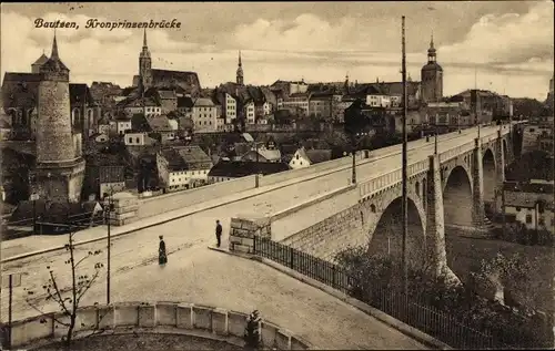 Ak Bautzen in der Oberlausitz, Kronprinzenbrücke