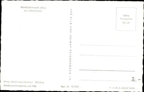 Ak Bischofswerda, Am Mühlteich