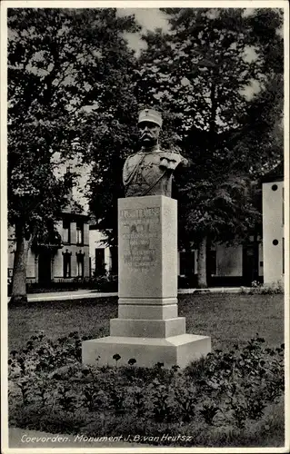 Ak Coevorden Drenthe, Monument J.B van Heutsz