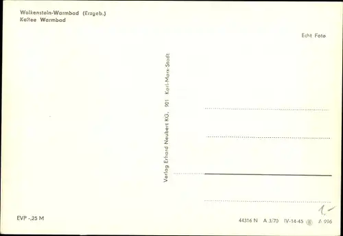 Ak Warmbad Wolkenstein im Erzgebirge Sachsen, Kaffee Warmbad