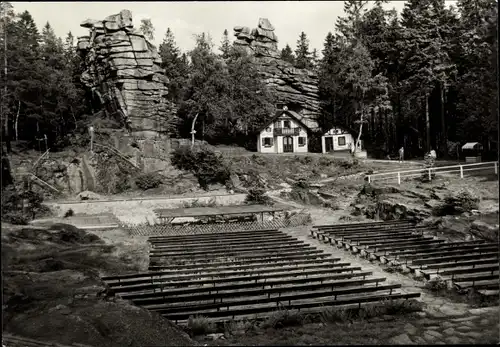 Ak Ehrenfriedersdorf im Erzgebirge, Erholungsgebiet Greifensteine, Freilichtbühne