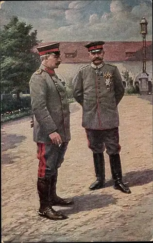 Ak Kaiser Wilhelm II., Generalfeldmarschall Paul von Hindenburg, Schloss zu Posen, 1915