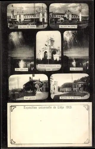 Ak Liège Lüttich Wallonien, Exposition Universelle 1905, Un coin des Halles, Pavillon, Jardins