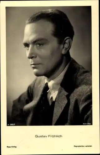 Ak Schauspieler Gustav Fröhlich, Portrait im Anzug, Ross Verlag A 3302 1