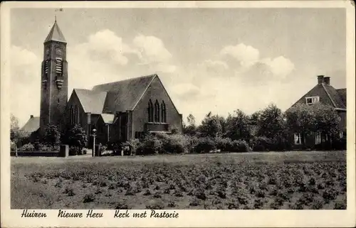 Ak Huizen Nordholland Niederlande, Nieuwe Herv. Kerk met Pastorie