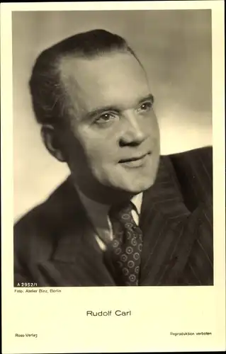 Ak Schauspieler Rudolf Carl, Portrait, Ross Verlag A 2952/1