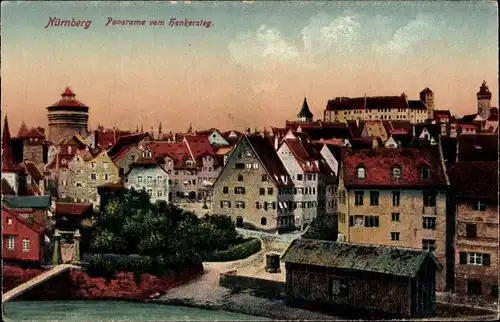 Ak Nürnberg in Mittelfranken, Panorama vom Henkersteg
