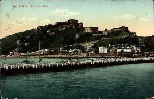 Ak Ehrenbreitstein Koblenz am Rhein, Schiffbrücke