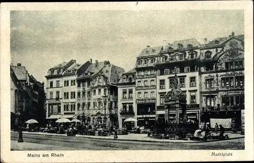 Ak Mainz am Rhein, Marktplatz